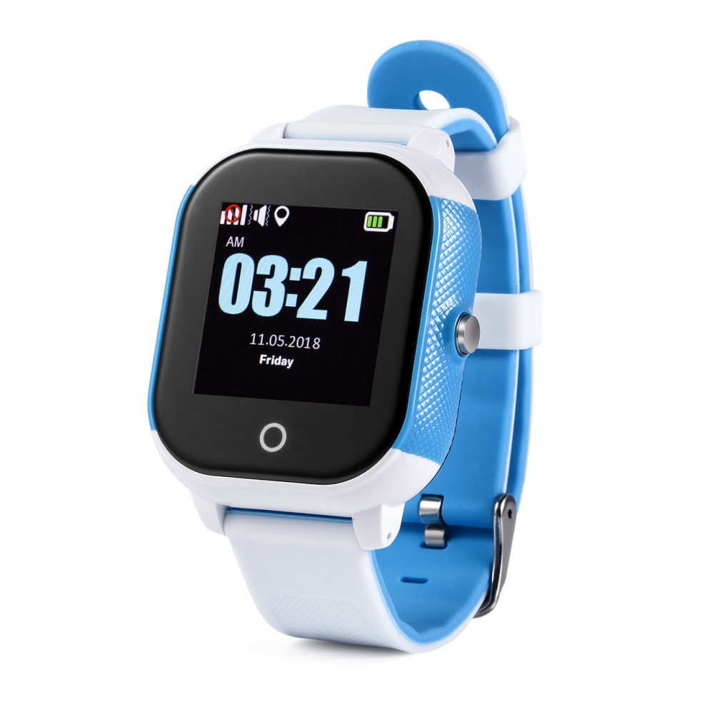 Часы телефон с GPS трекер GW700s  бело-синий